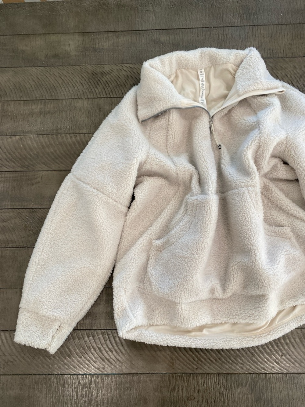 lululemon athletica Cream Sherpa Half-Zip Pullover